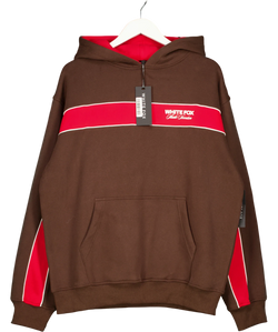 WHITE FOX Brown Studio 17 Jules Oversized Hoodie, size UK M/L — front