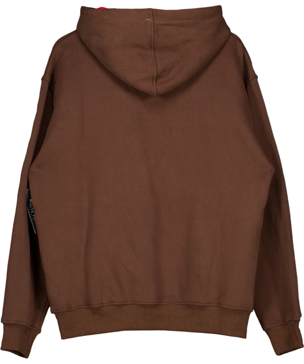 WHITE FOX Brown Studio 17 Jules Oversized Hoodie, size UK M/L — back