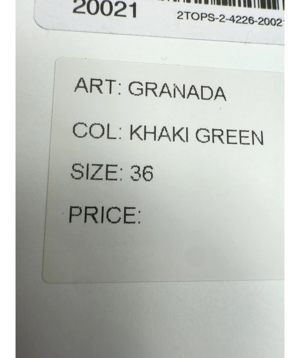 Dagmar khaki green Granada / Sculpted Tube Top, size UK 8 — care label