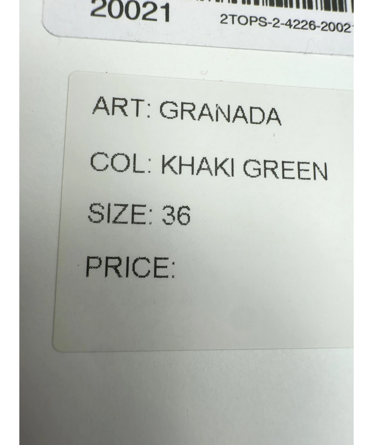 Dagmar khaki green Granada / Sculpted Tube Top, size UK 8 — care label
