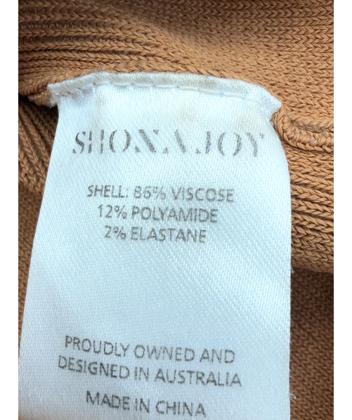 Shona Joy Brown ribbed knit tank top, size UK S — label