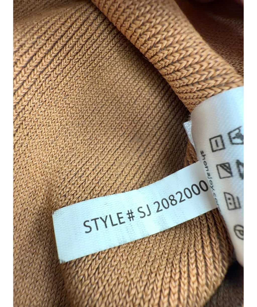 Shona Joy Brown ribbed knit tank top, size UK S — fabric detail