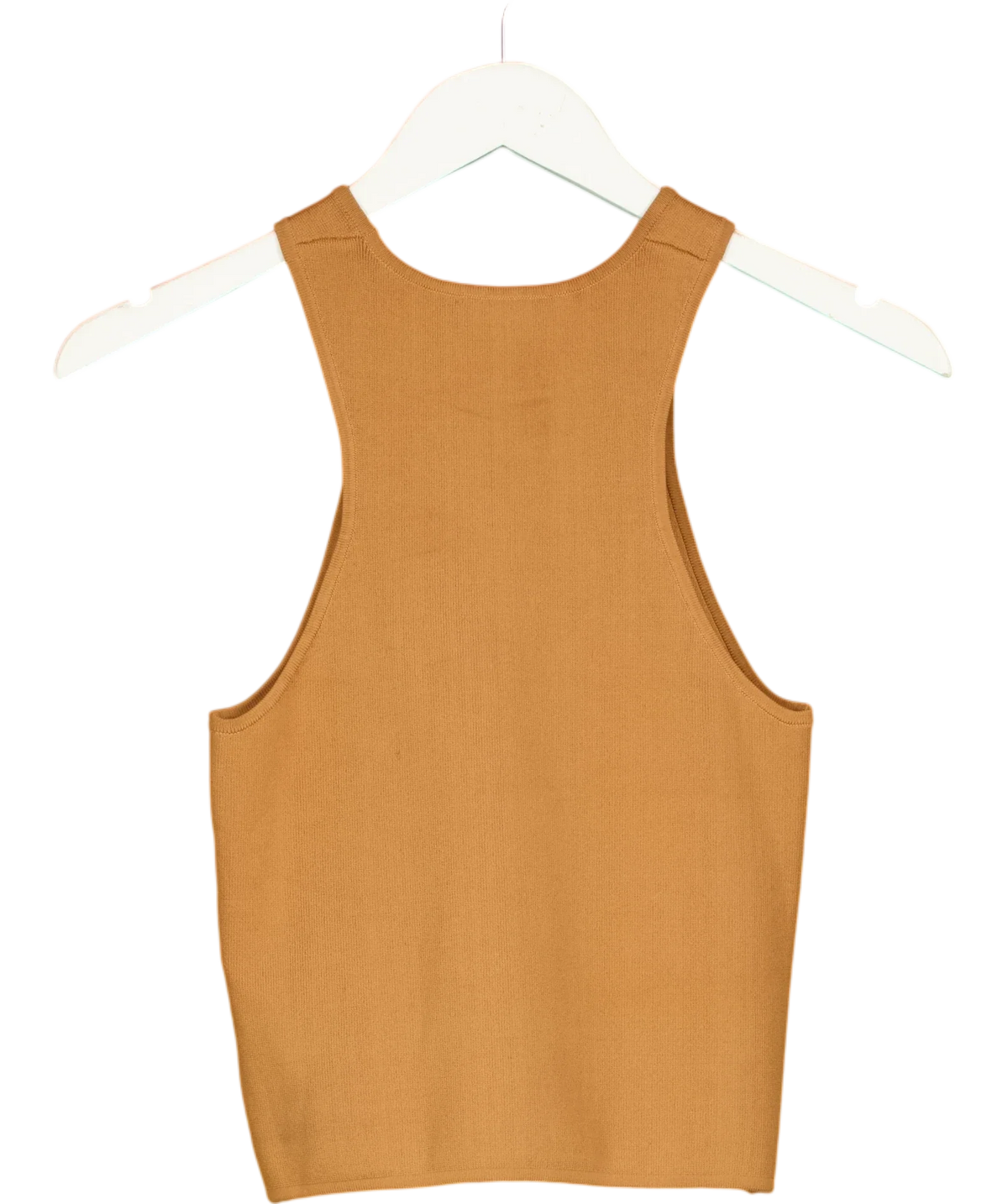 Shona Joy Brown ribbed knit tank top, size UK S — back