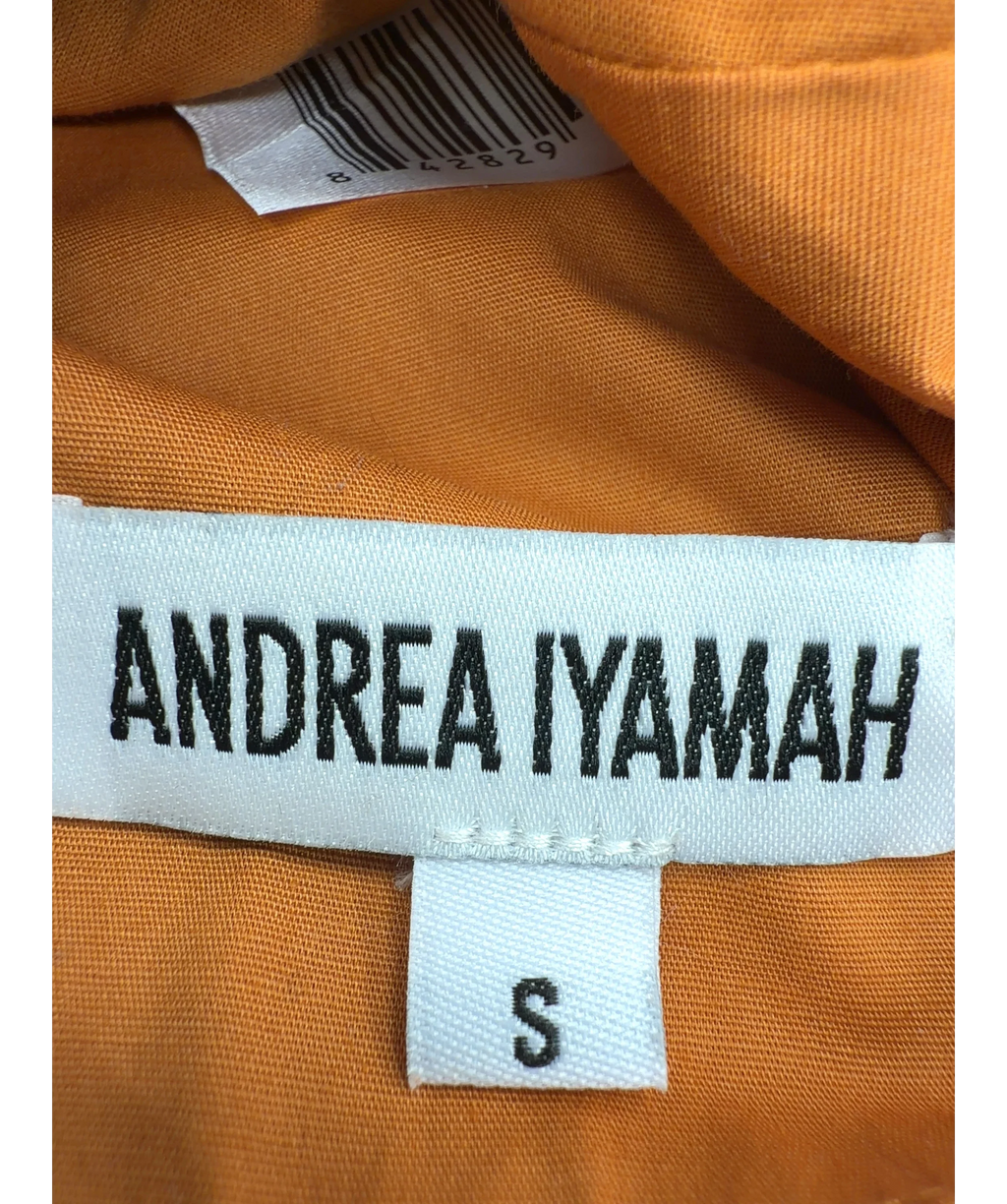 Andrea Iyamah Orange cotton tie crop top, size UK S — detail
