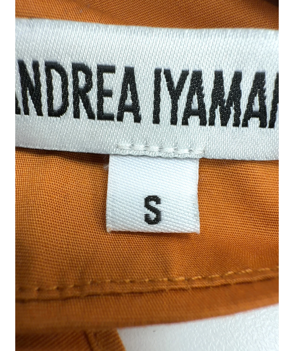 Andrea Iyamah Orange cotton tie crop top, size UK S — care label