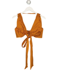 Andrea Iyamah Orange cotton tie crop top, size UK S — front