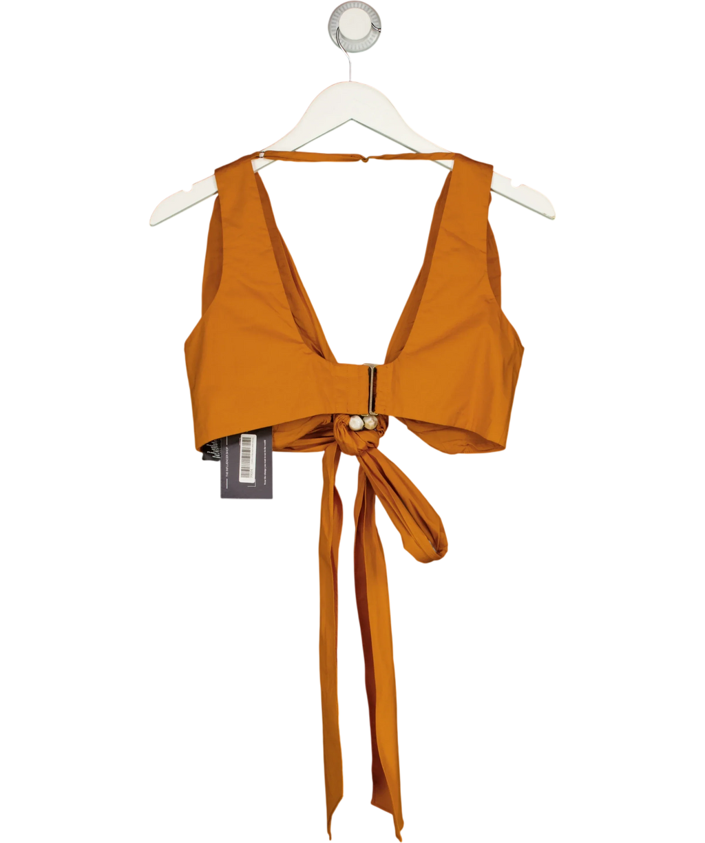 Andrea Iyamah Orange cotton tie crop top, size UK S — back