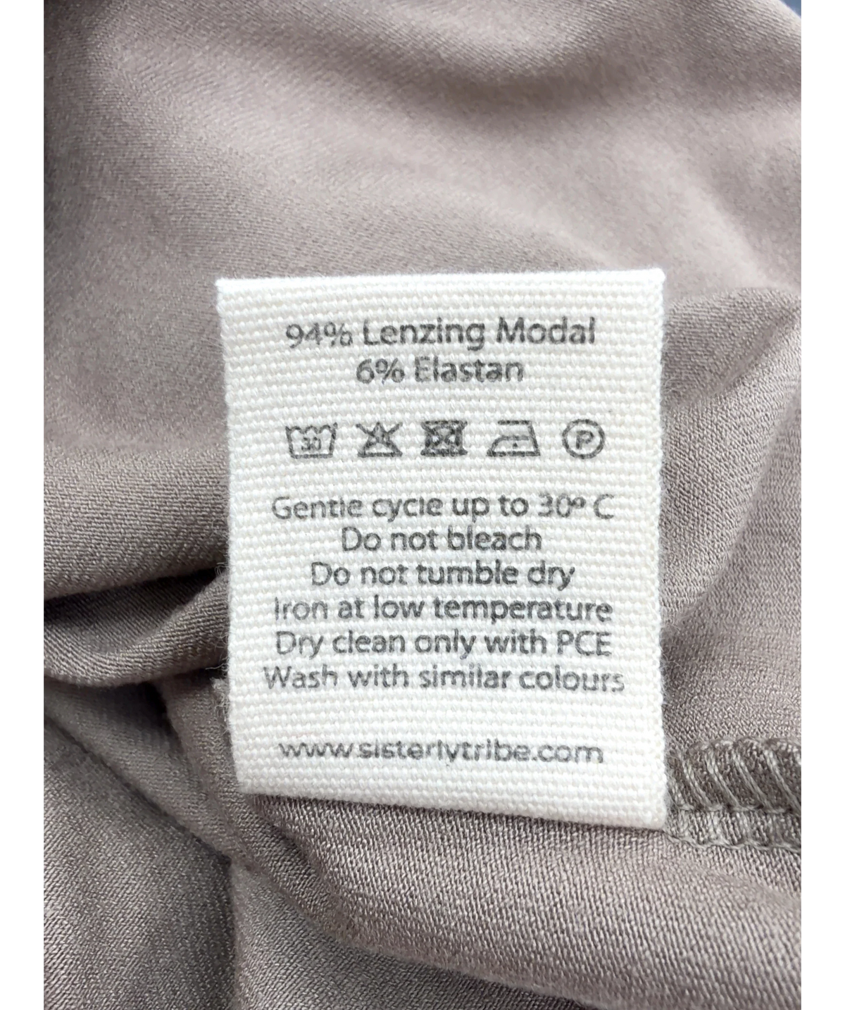 SISTERLY TRIBE taupe Soft Ballet Wrap Top, size UK S — label