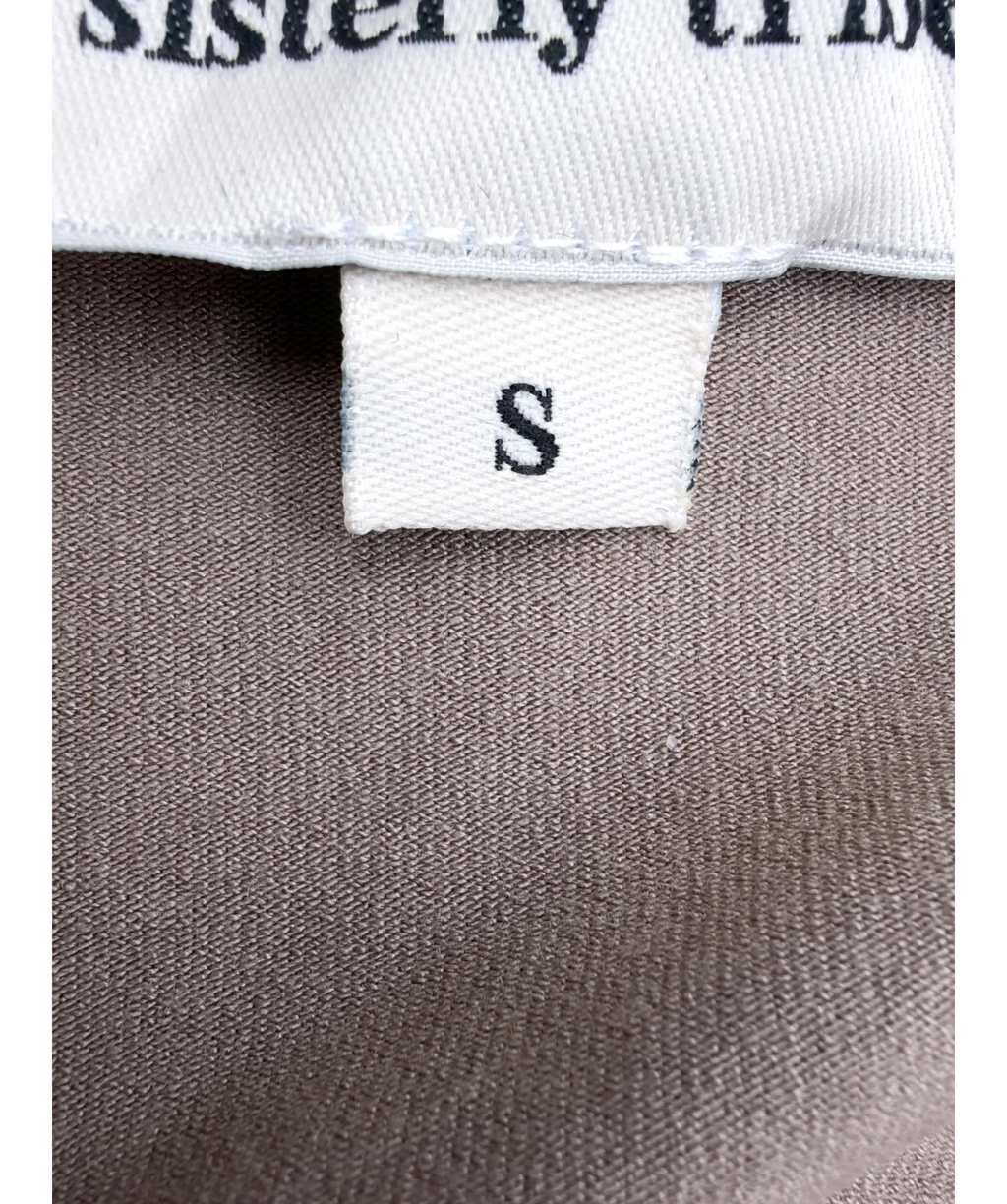 SISTERLY TRIBE taupe Soft Ballet Wrap Top, size UK S — care label