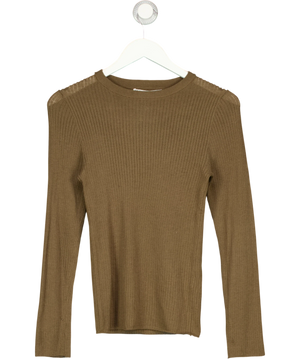 Zara Green Ribbed Stripe Top Uk M