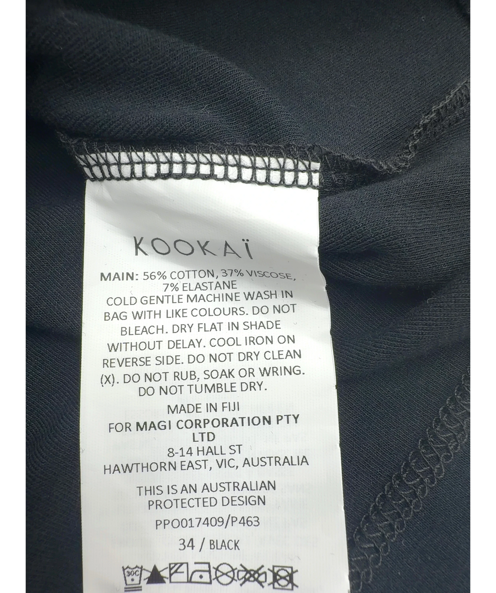Kookai Black Jac Vee Top, size UK 6 — label