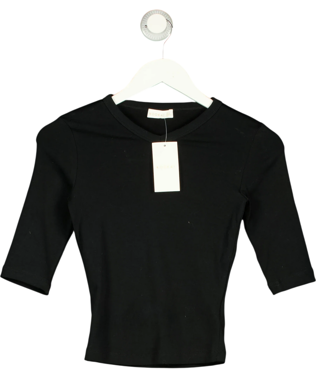 Kookai Black Jac Vee Top, size UK 6 — front
