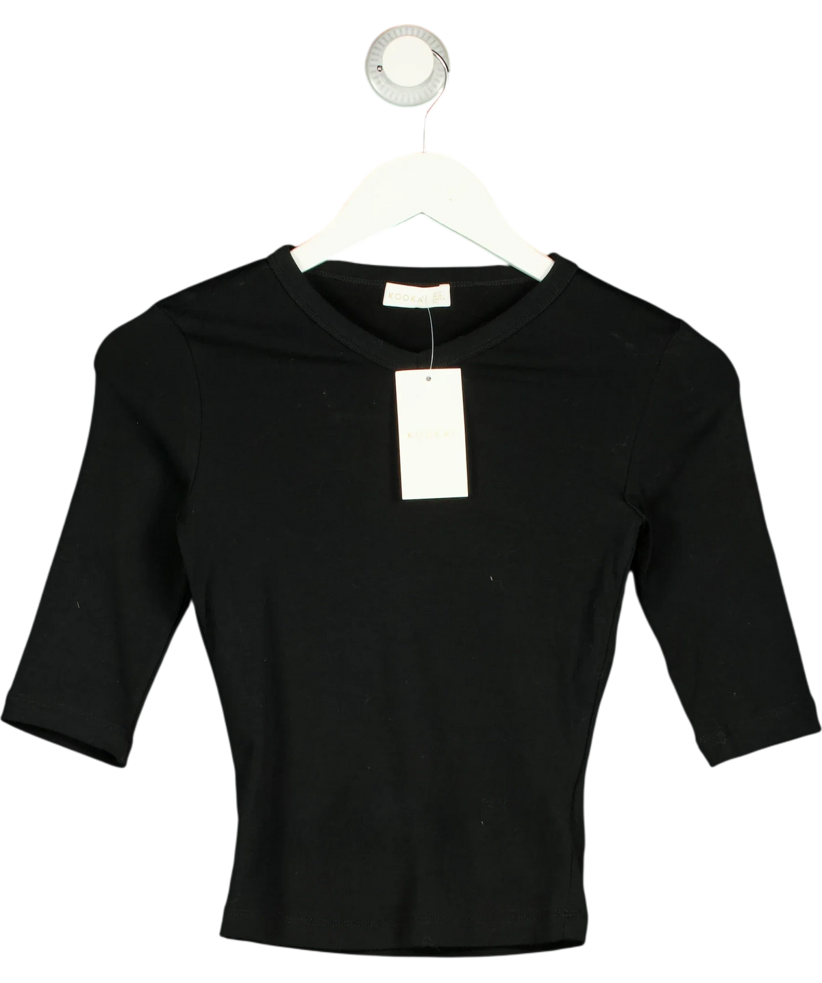 Kookai Black Jac Vee Top, size UK 6 — front