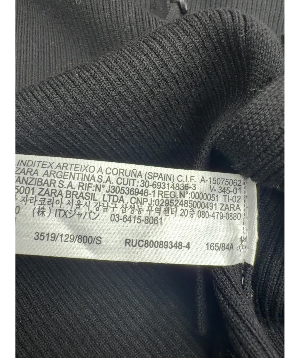 ZARA Black Colour, size UK S — fabric detail