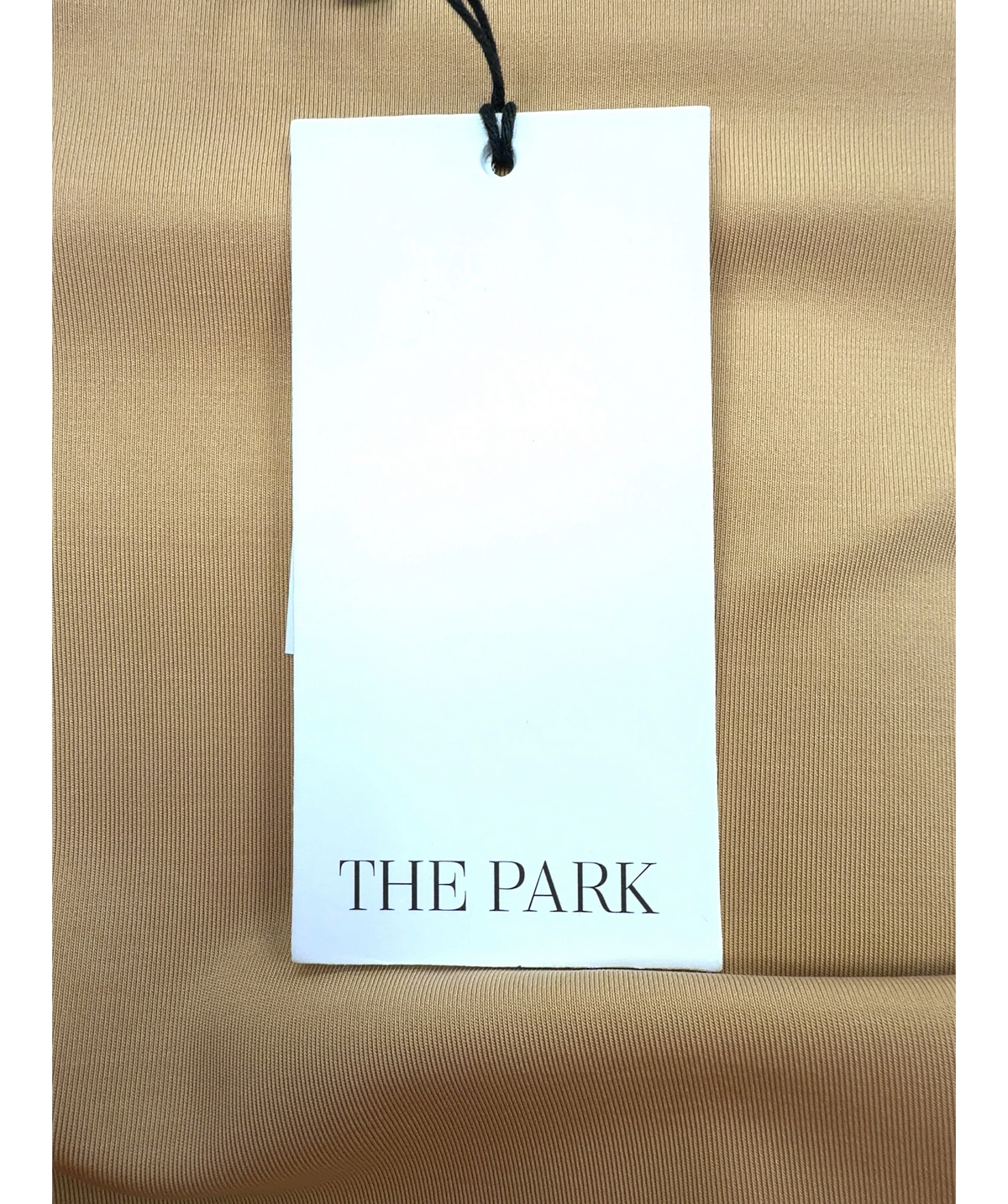 THE PARK camel Heather Long Sleeve Tee, size UK XS — detail
