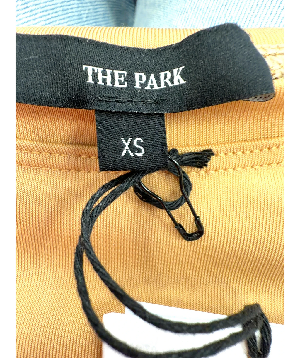 THE PARK camel Heather Long Sleeve Tee, size UK XS — care label