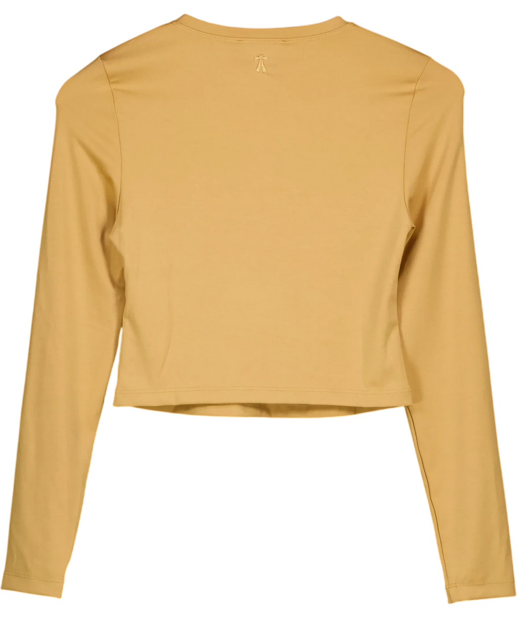 THE PARK camel Heather Long Sleeve Tee, size UK XS — back