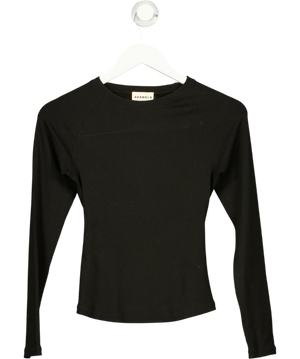 Adanola Black Ribbed Long Sleeve Top UK XS