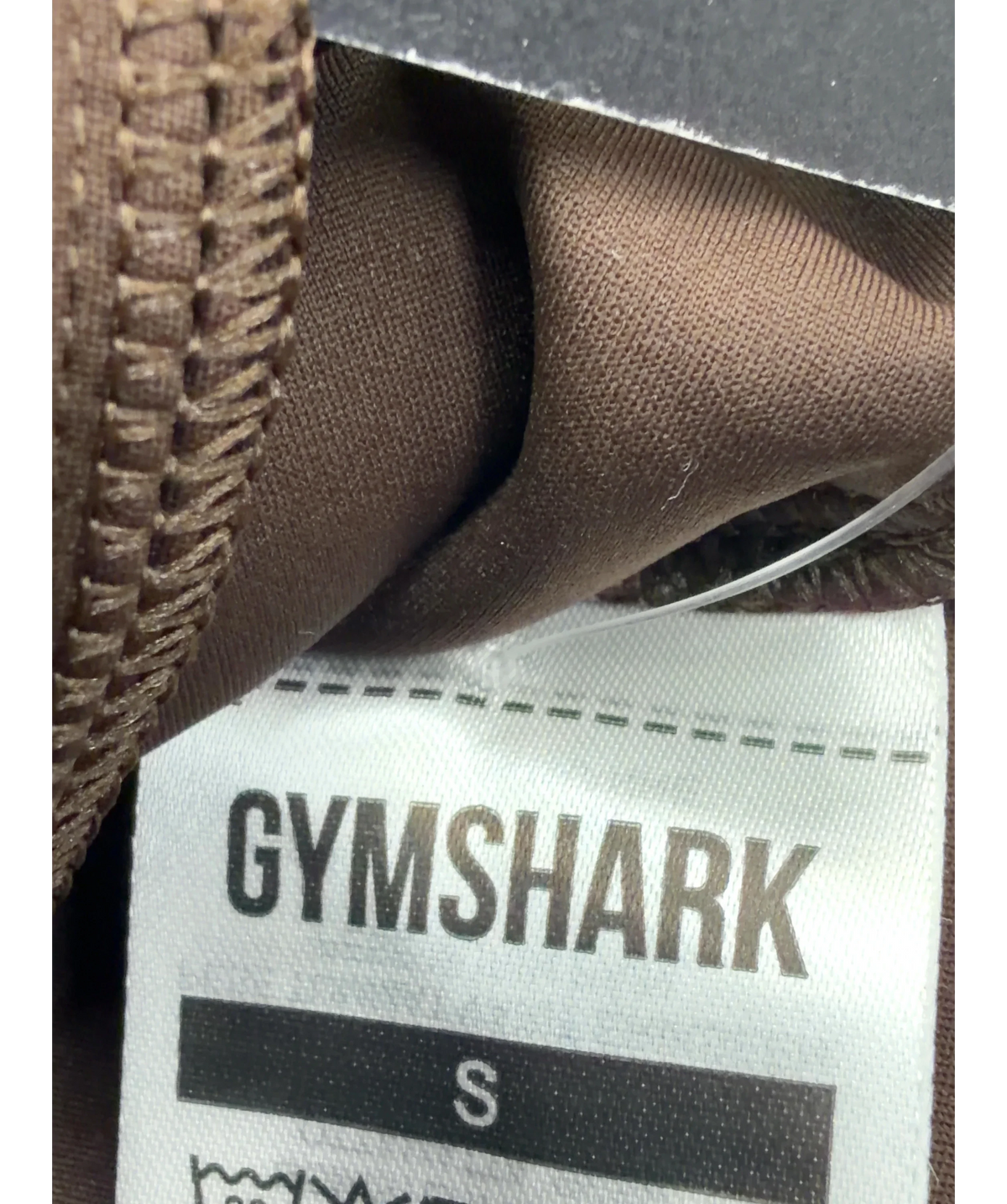 GYMSHARK Brown Flow Zip Up Jacket, size UK S — detail