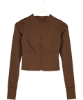 GYMSHARK Brown Flow Zip Up Jacket, size UK S — front