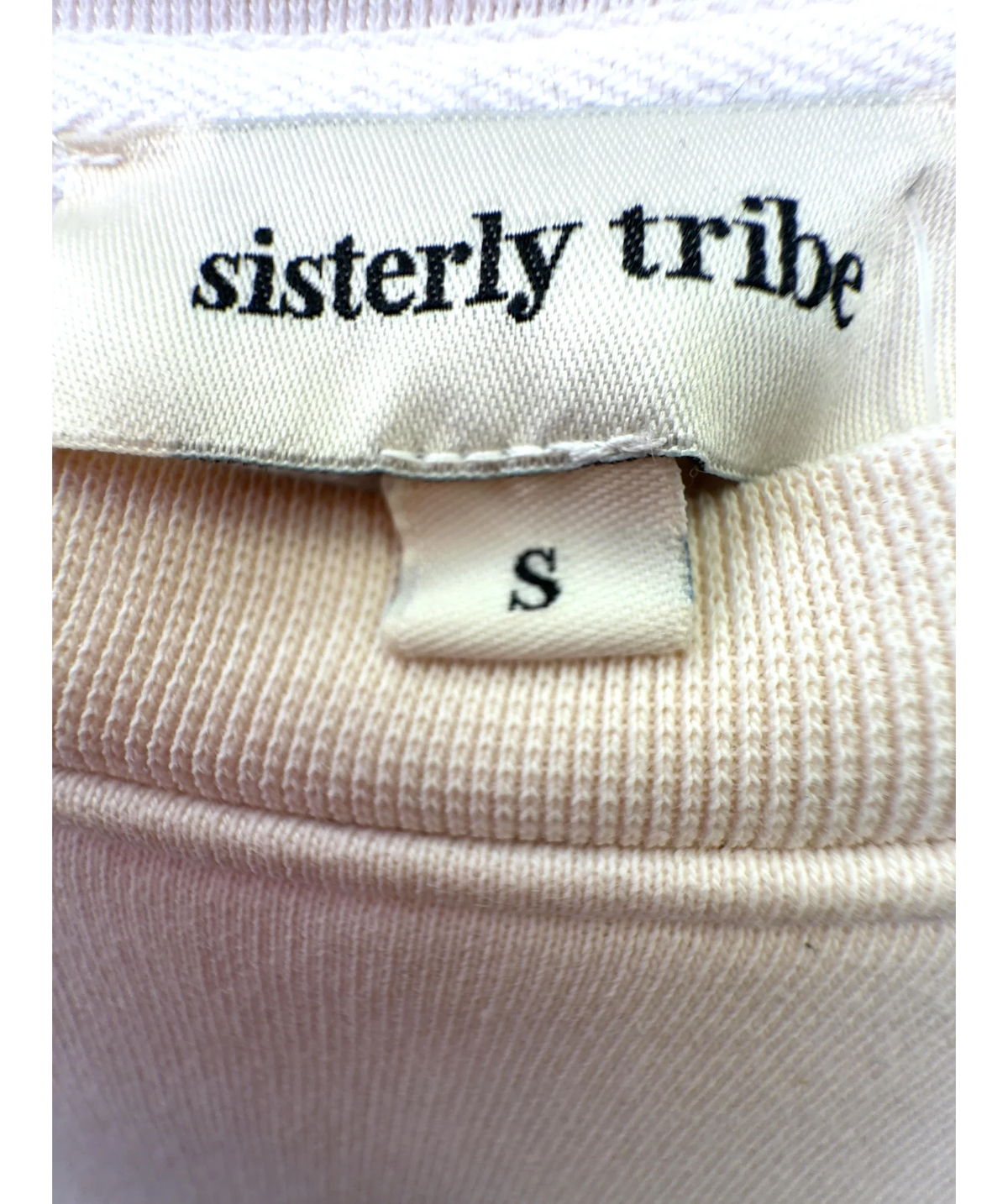 SISTERLY TRIBE Cream Colour, size UK S — care label