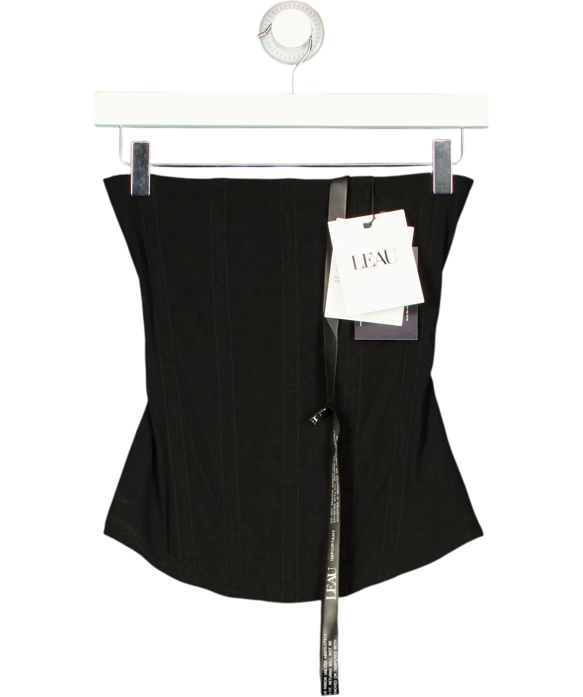 Leau Black Muse Mesh Corset Top, size UK XS — front