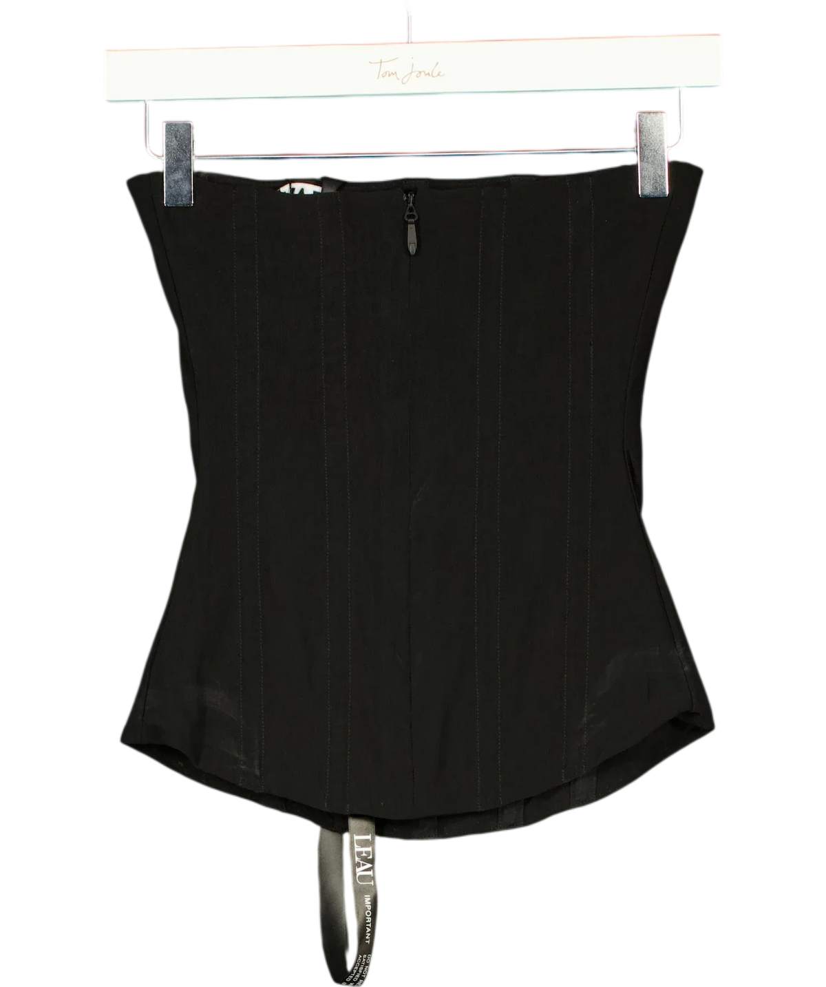 Leau Black Muse Mesh Corset Top, size UK XS — back