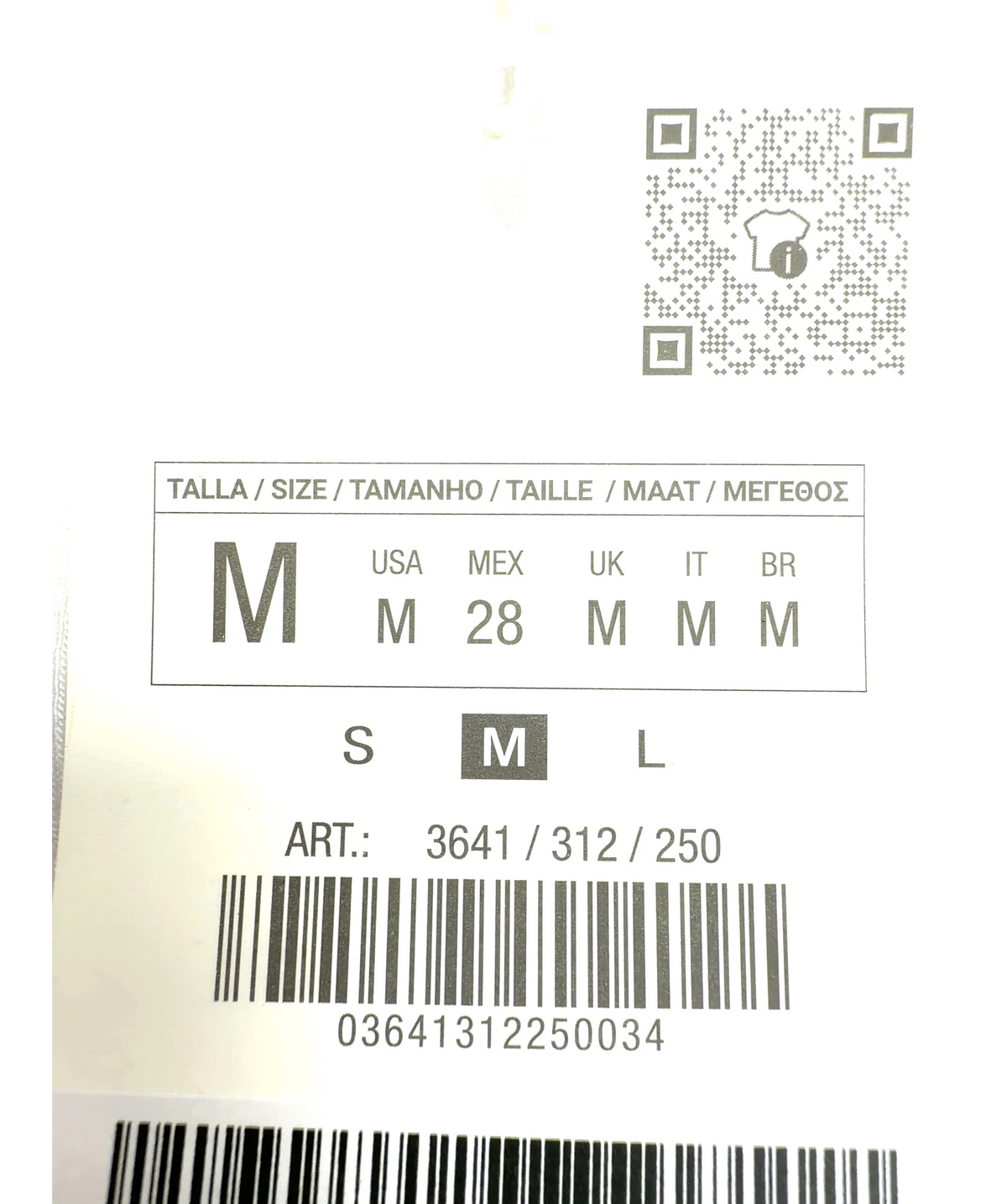 ZARA White Colour, size UK M — care label