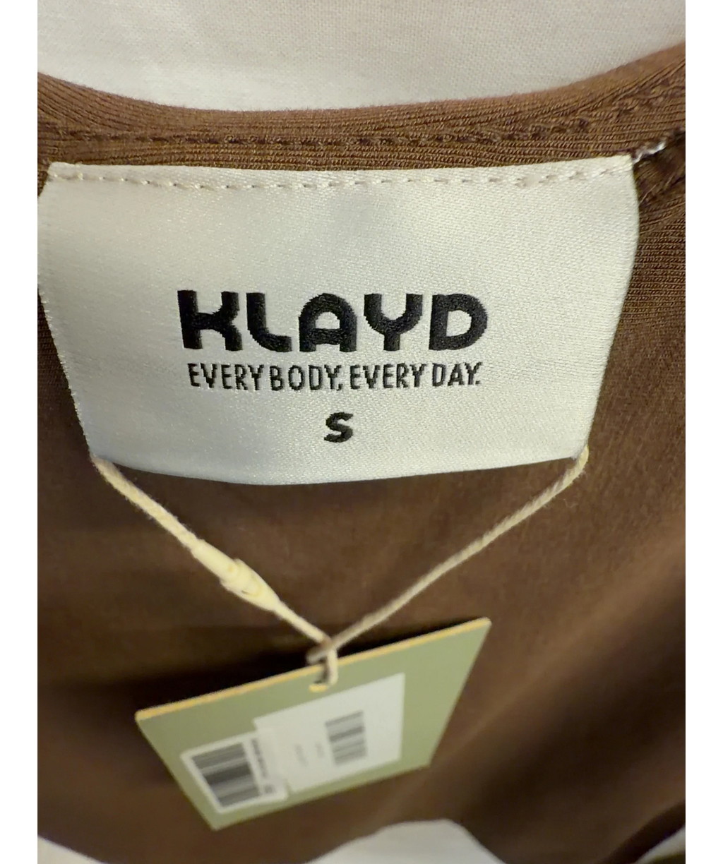 KLAYD Brown Strappy Scoop Long Tank, size UK S — detail