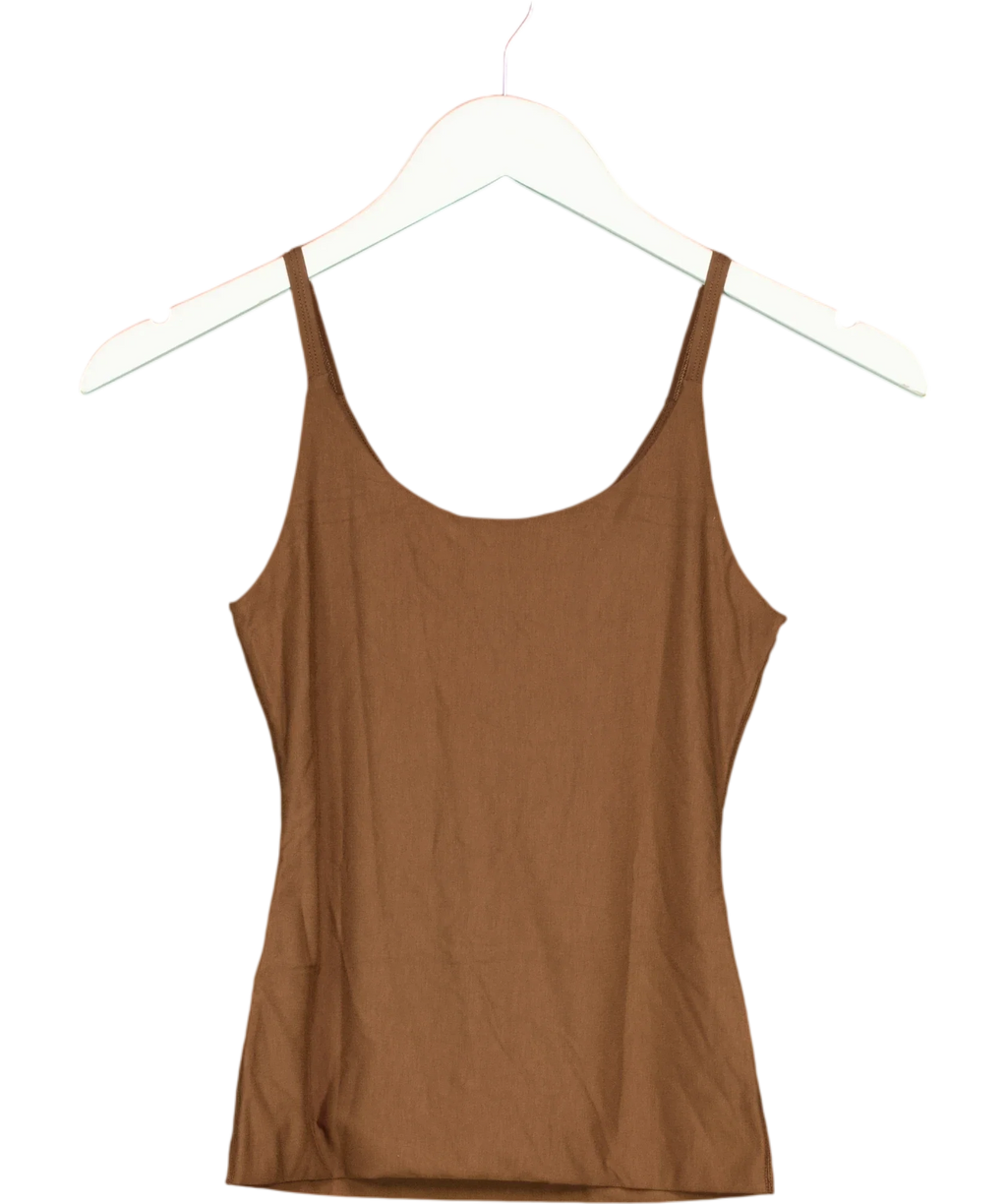 KLAYD Brown Strappy Scoop Long Tank, size UK S — back