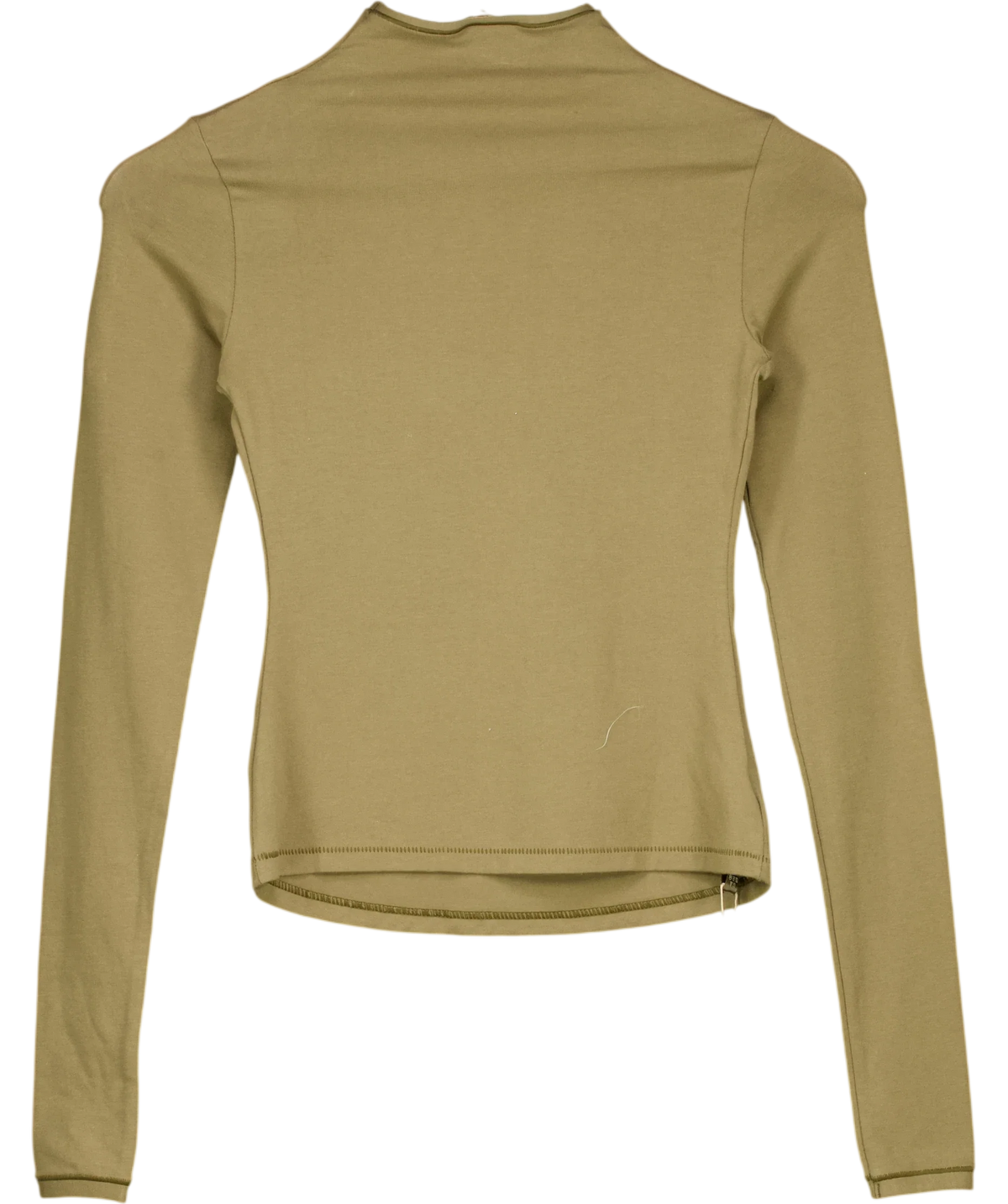 SKIMS khaki COTTON JERSEY TURTLENECK TOP, size UK XS — back