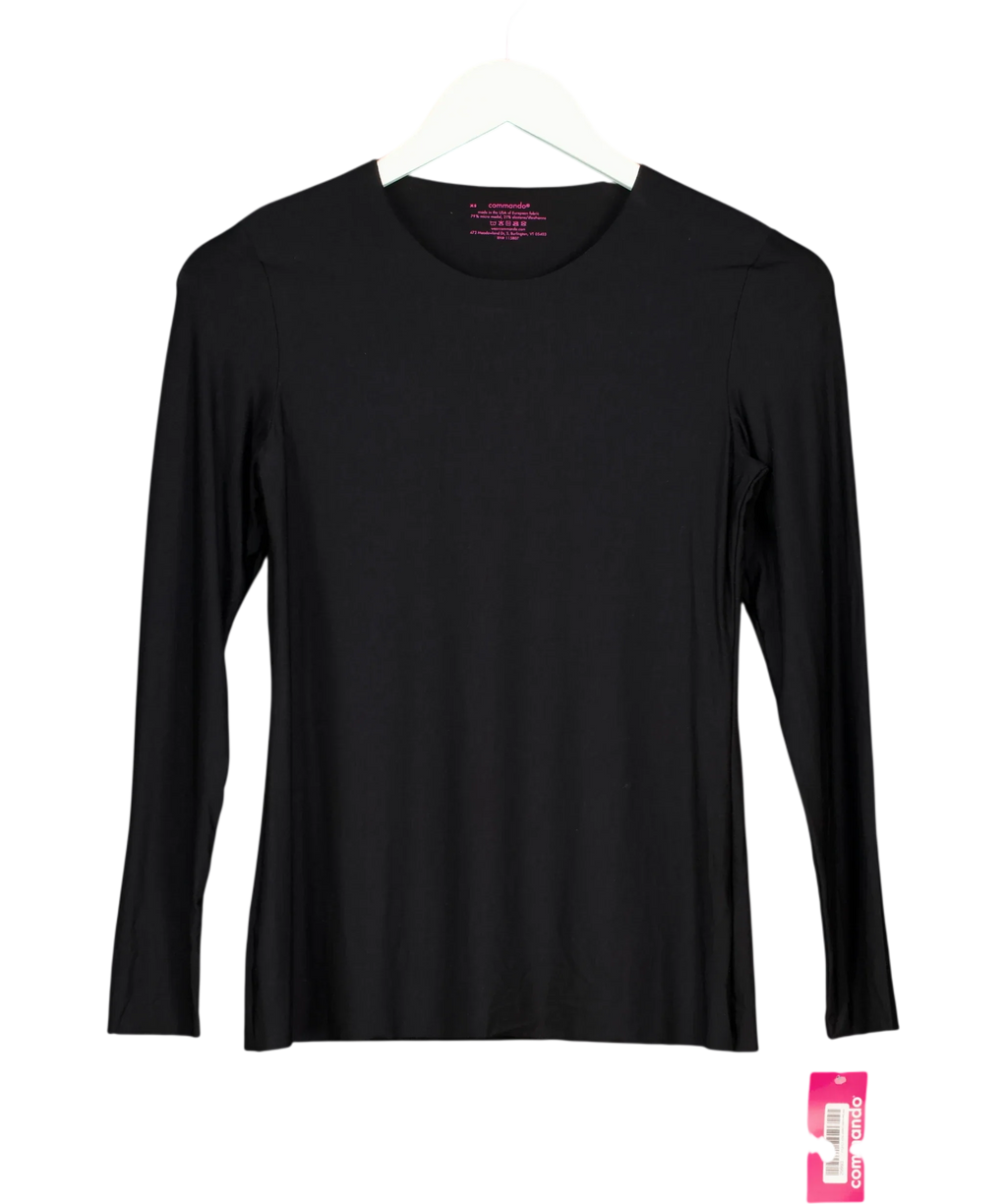 Commando Black Btr LS Crew Neck, size UK XS — front