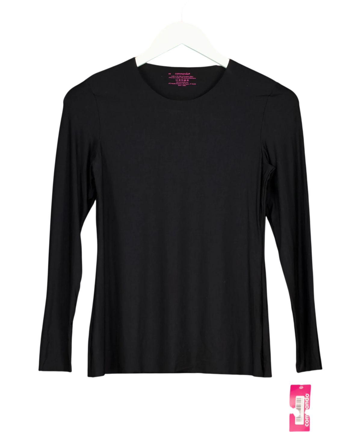Commando Black Btr LS Crew Neck, size UK XS — front