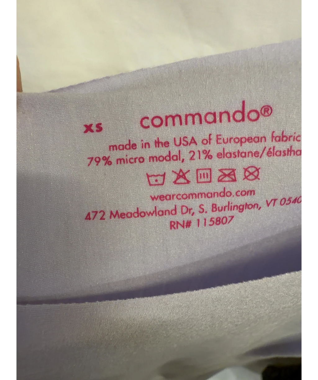 Commando lilac Butter Cami, size UK XS — care label