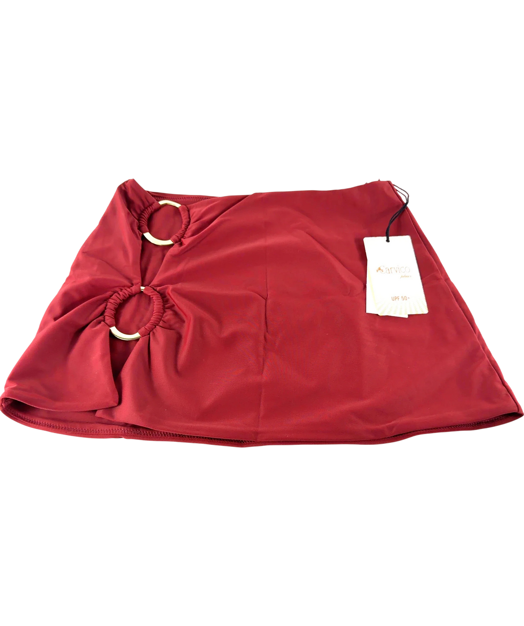 BIKINI BIBLE Red Bohemia Mini Skirt - Nairobi, size UK S — front
