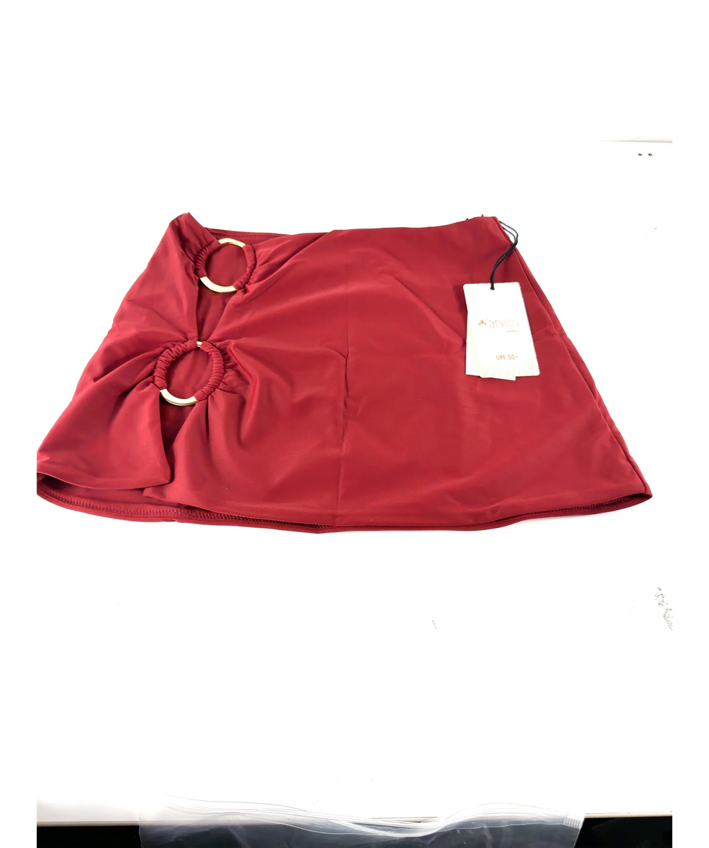 BIKINI BIBLE Red Bohemia Mini Skirt - Nairobi, size UK S — care label