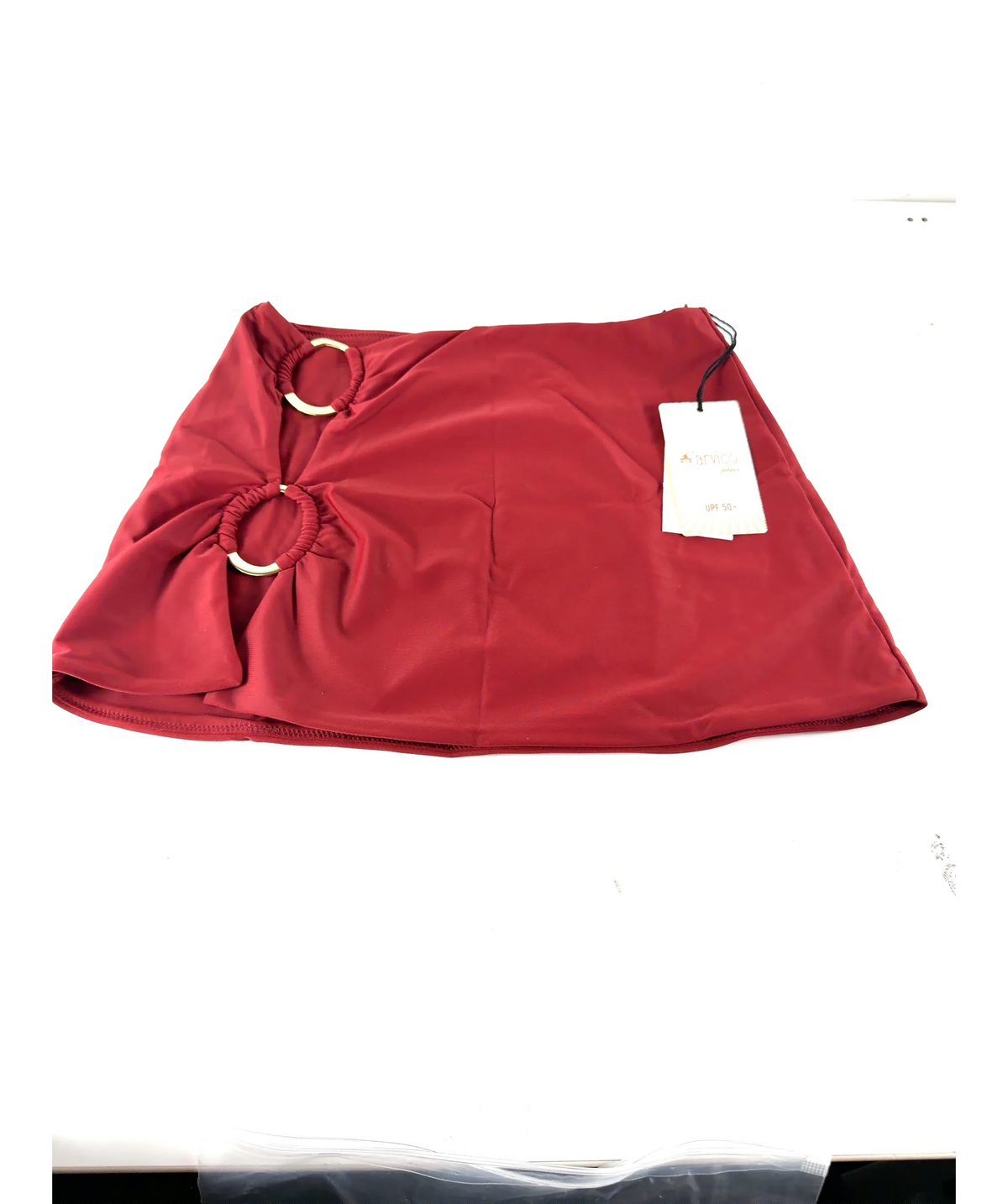 BIKINI BIBLE Red Bohemia Mini Skirt - Nairobi, size UK S — care label