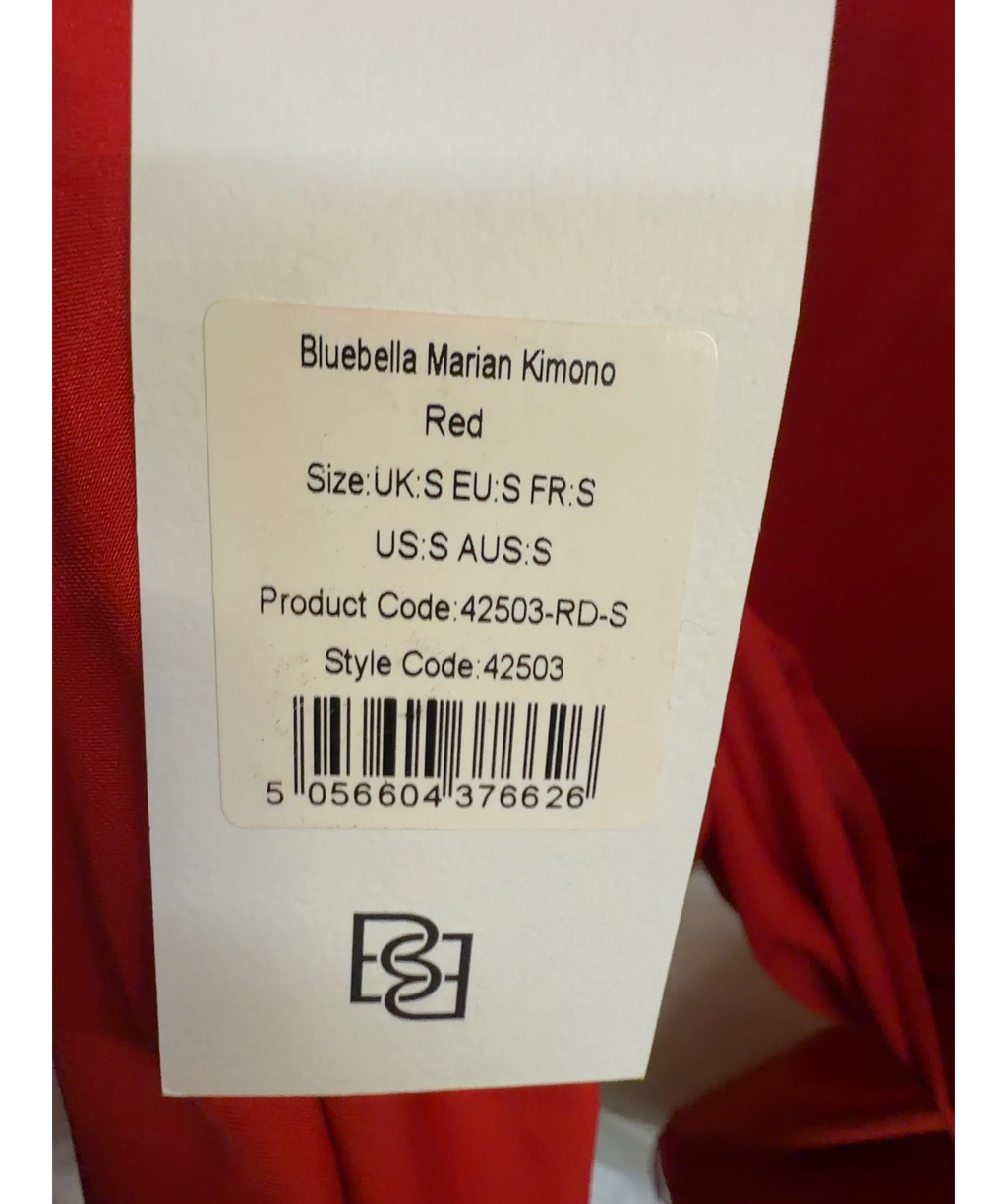 Bluebella Red Marian Kimono, size UK S — care label