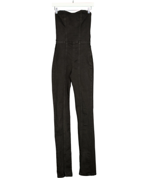 Zara Black Strapless Denim Jumpsuit UK XS