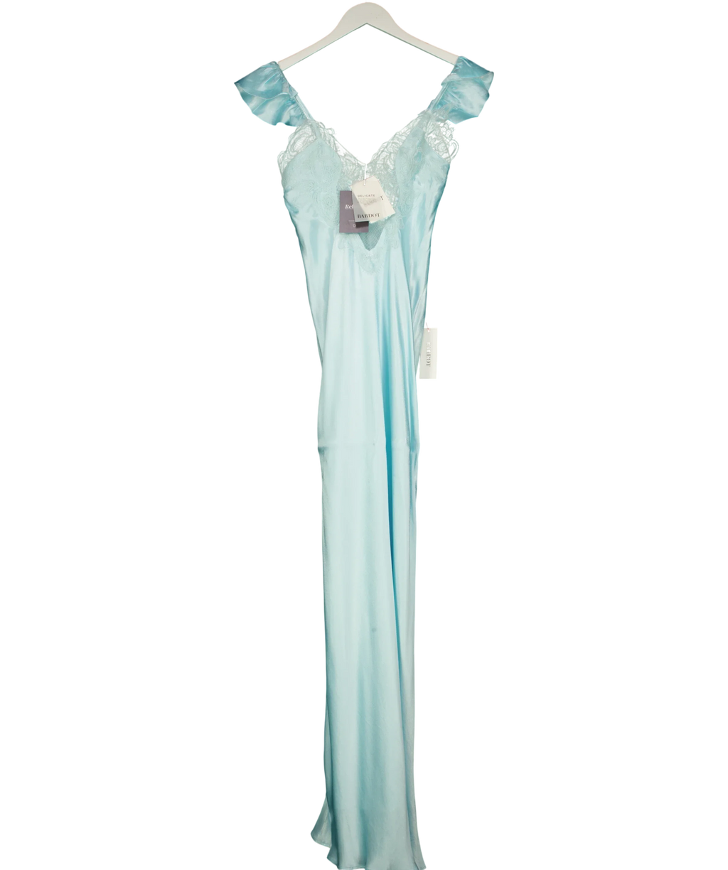 Bardot light blue Ivy Lace Detail Maxi Dress, size UK 8 — front