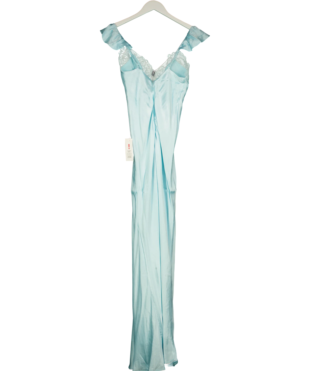 Bardot light blue Ivy Lace Detail Maxi Dress, size UK 8 — back