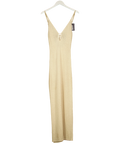 Flook Beige metallic knit maxi dress, size UK S — front