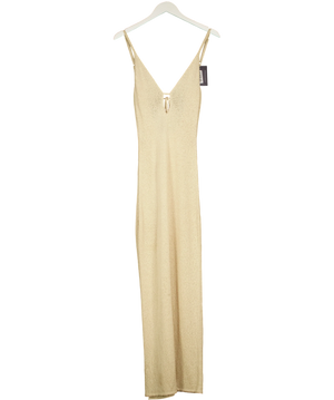 Flook Beaded Knit Maxi Dress Beige UK S