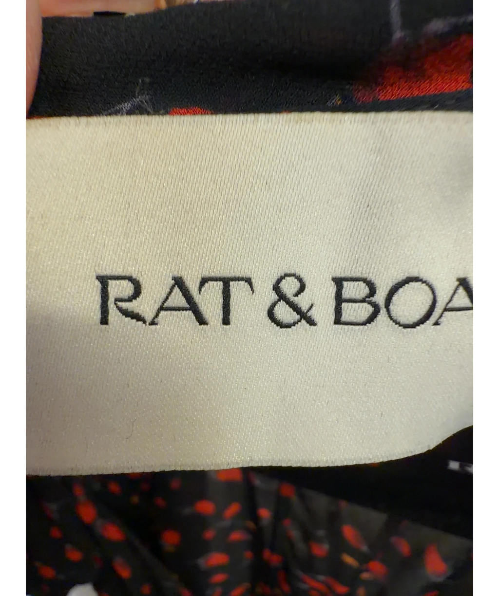 Rat & Boa Black Magnolia Floral Dress, size UK XS — detail
