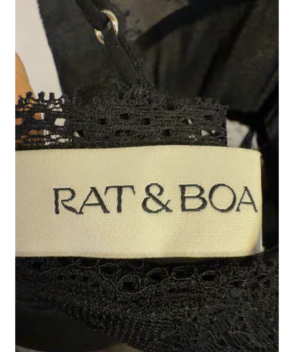 Rat & Boa Black Venezia Lace Slip Dress, size UK XS — detail