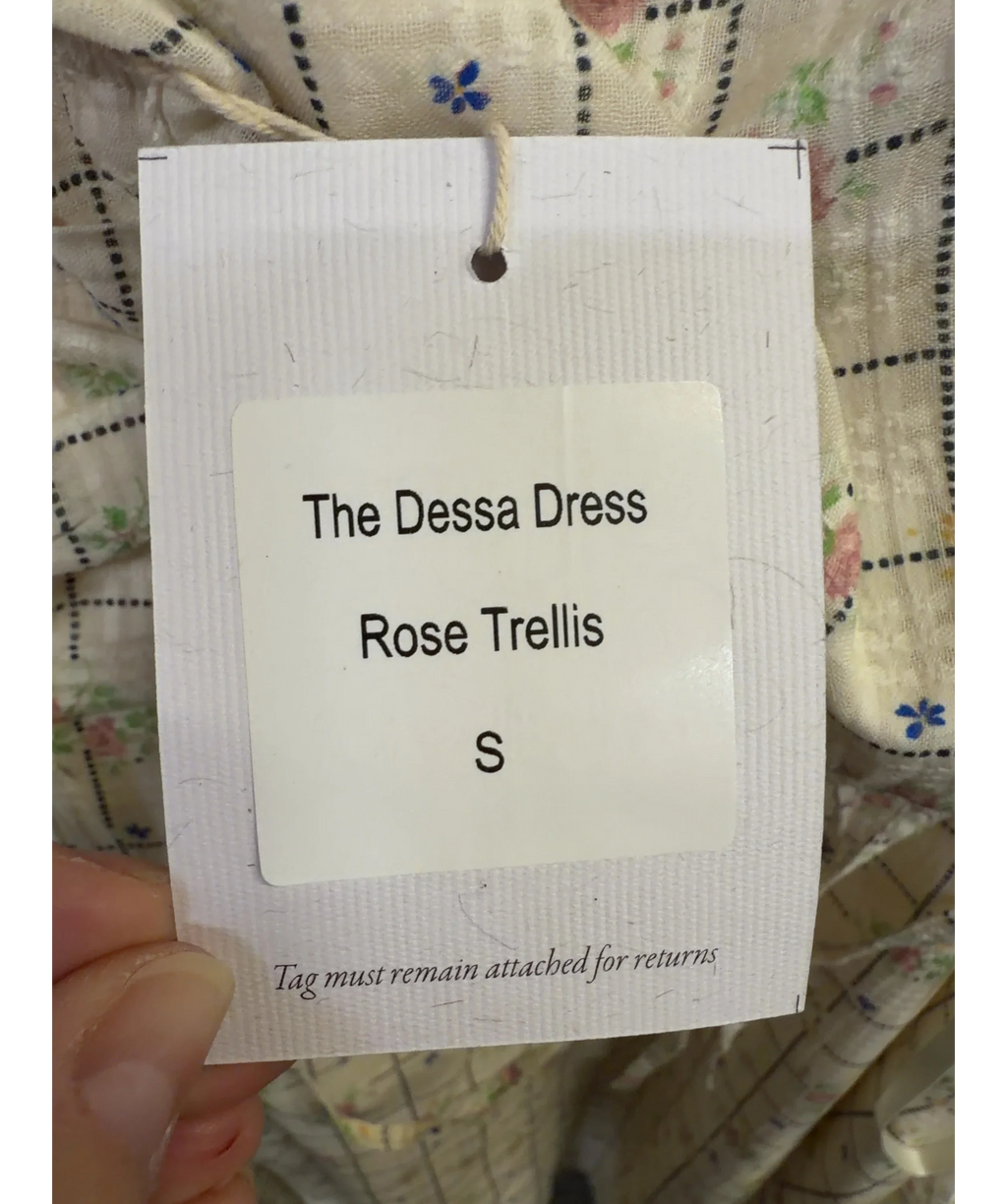 Christy Dawn Cream The Dessa Dress, size UK S — care label