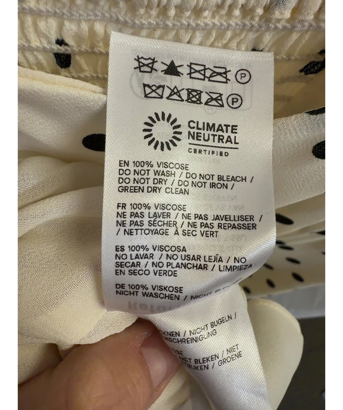 Reformation Cream Laine Dress, size UK 6 — label