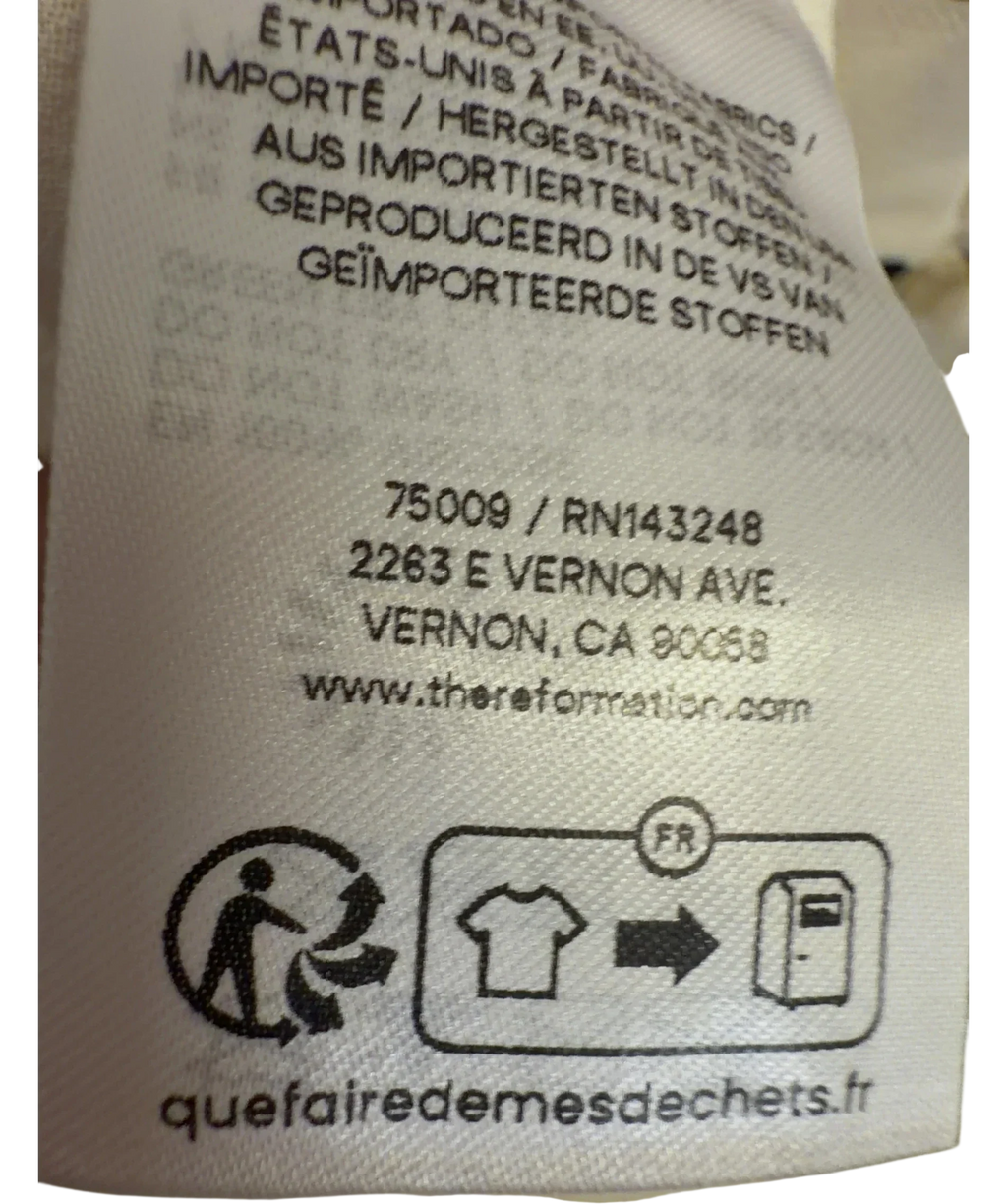 Reformation Cream Laine Dress, size UK 6 — fabric detail
