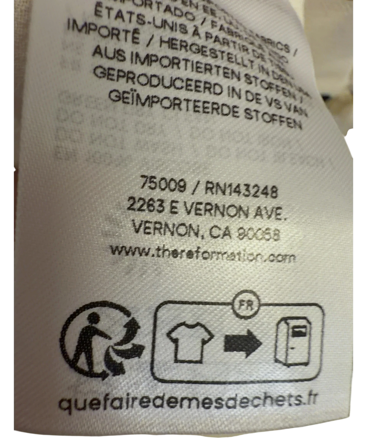 Reformation Cream Laine Dress, size UK 6 — fabric detail