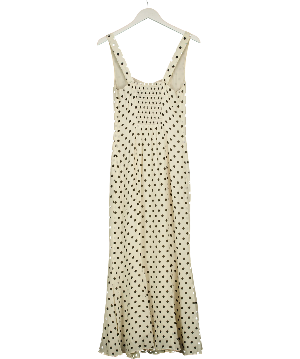 Reformation Cream Laine Dress, size UK 6 — back